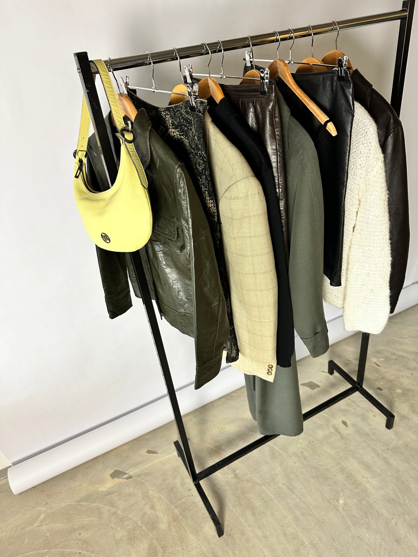 Leather jacket | Dark green