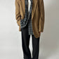 Oversized wool blazer | Dark Beige