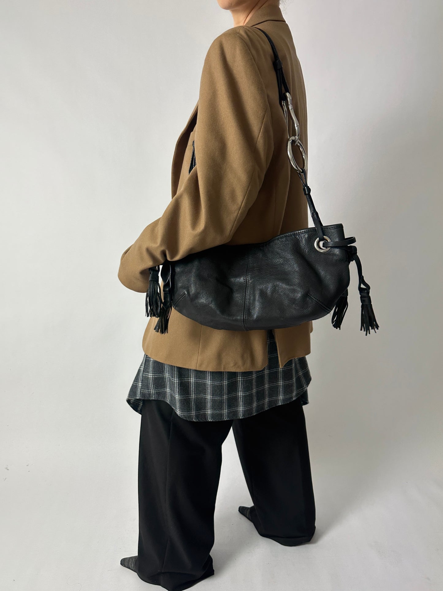 Oversized wool blazer | Dark Beige