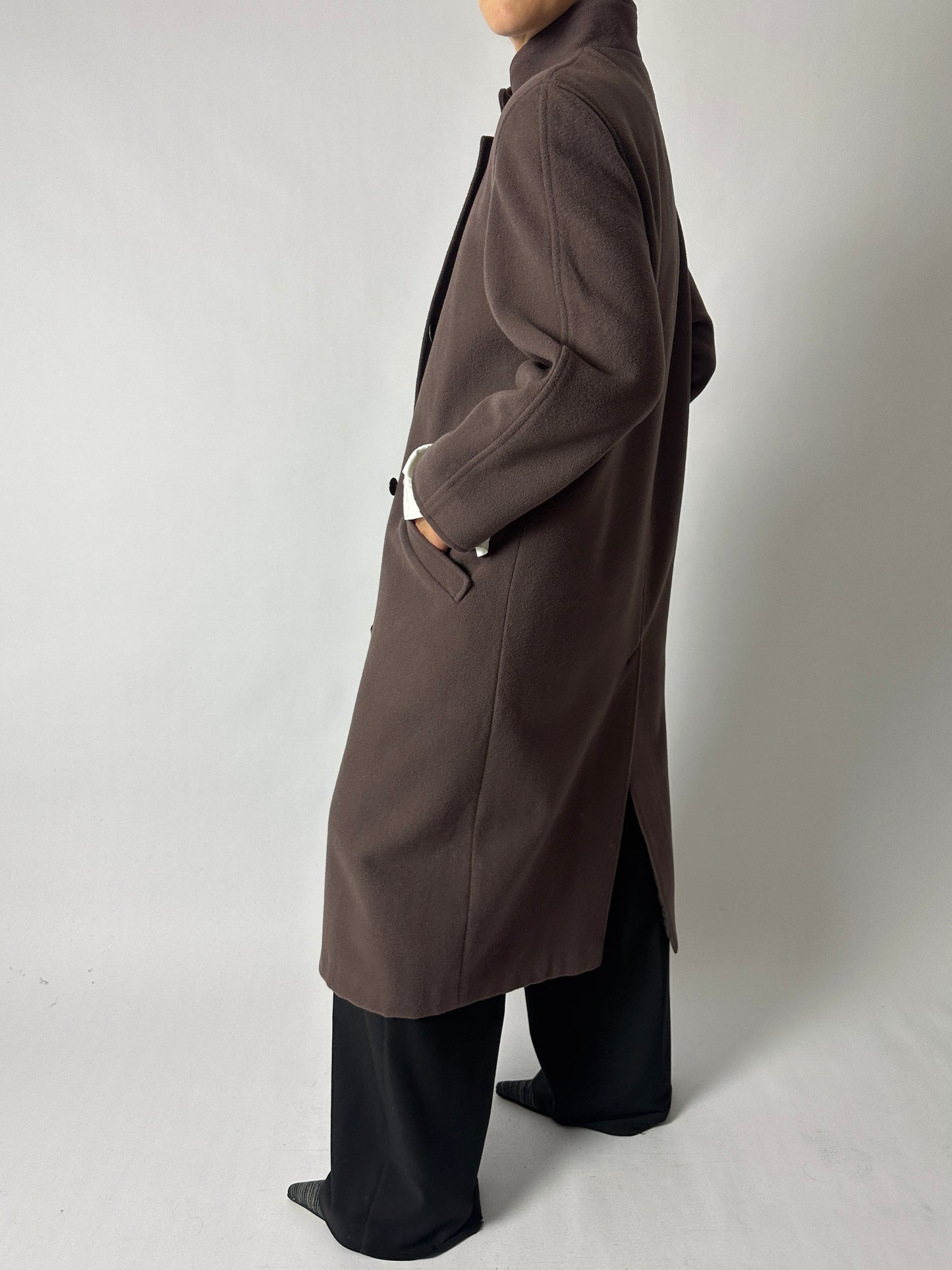 Long wool coat | Taupe