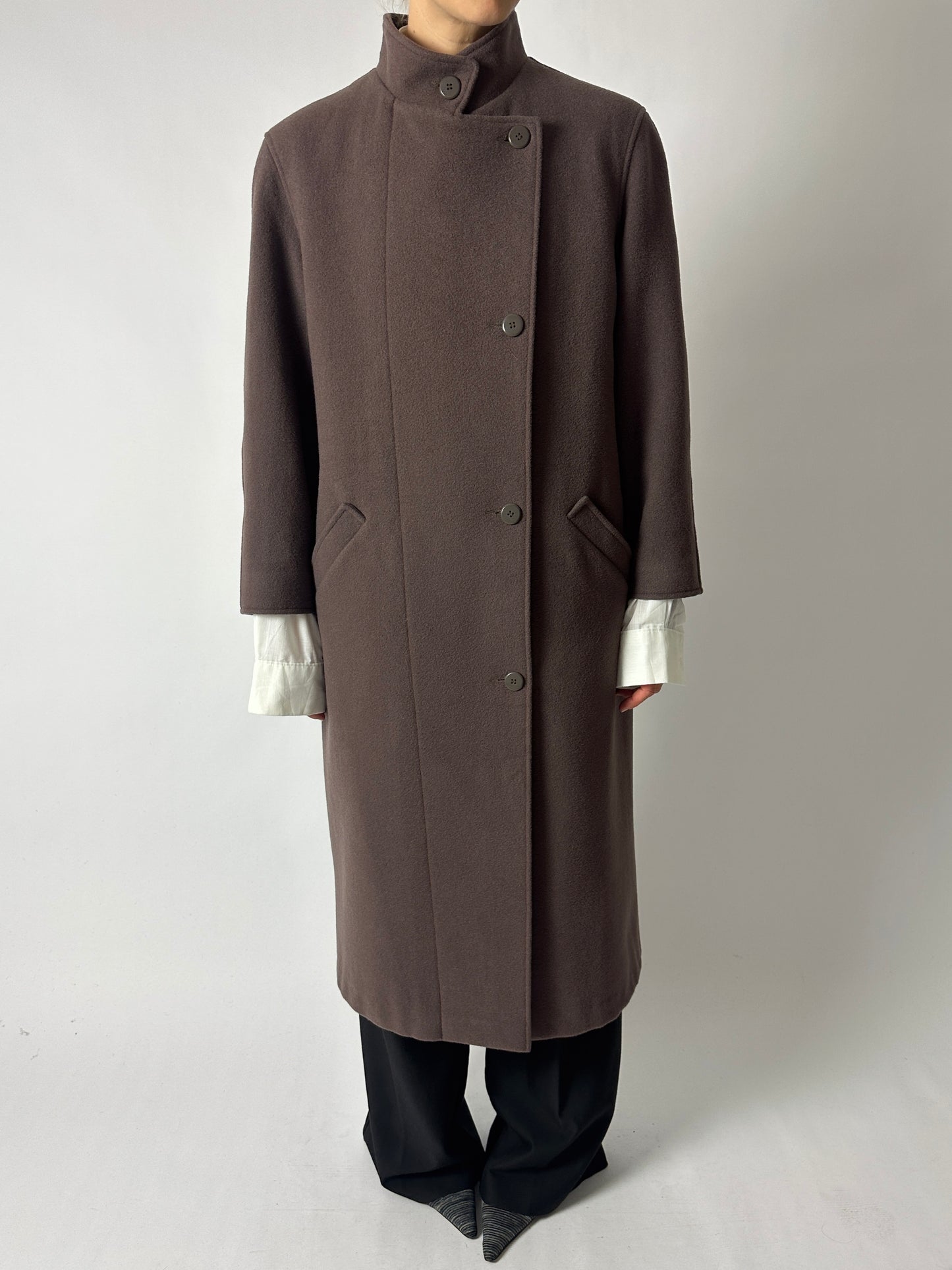 Long wool coat | Taupe