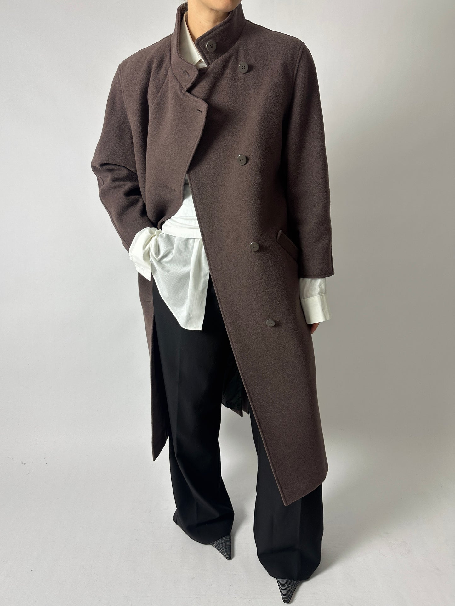 Long wool coat | Taupe