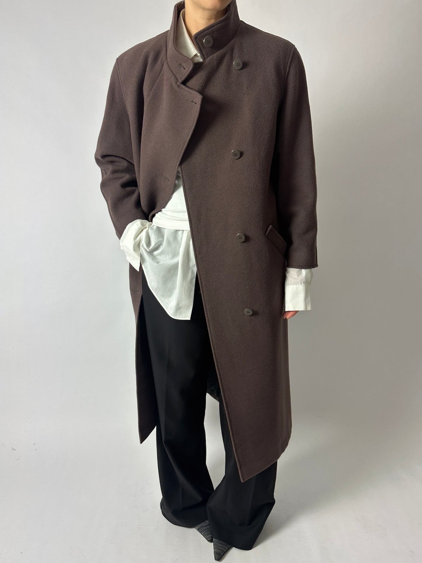 Long wool coat | Taupe