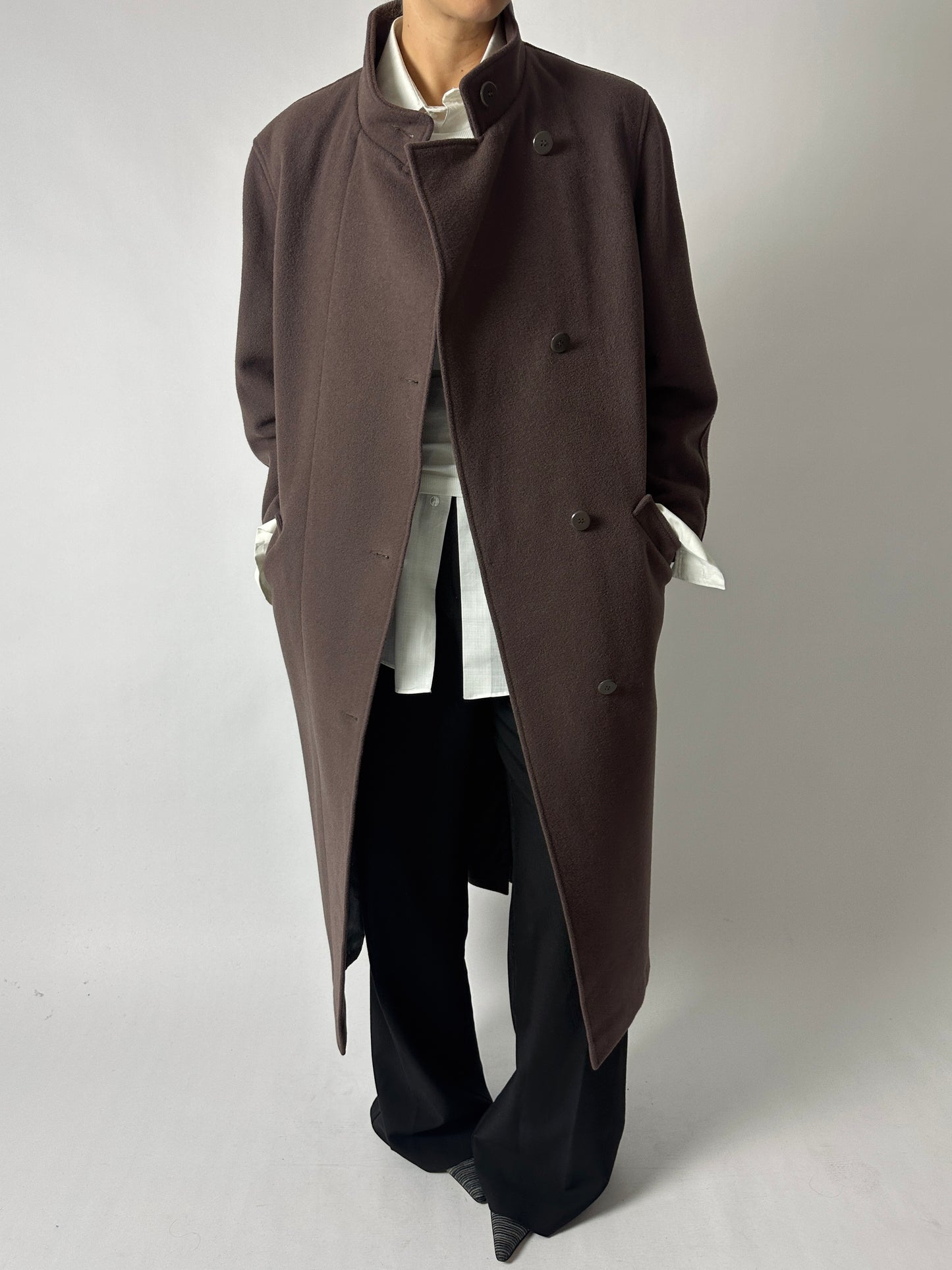 Long wool coat | Taupe