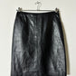 Leather midi skirt | Black