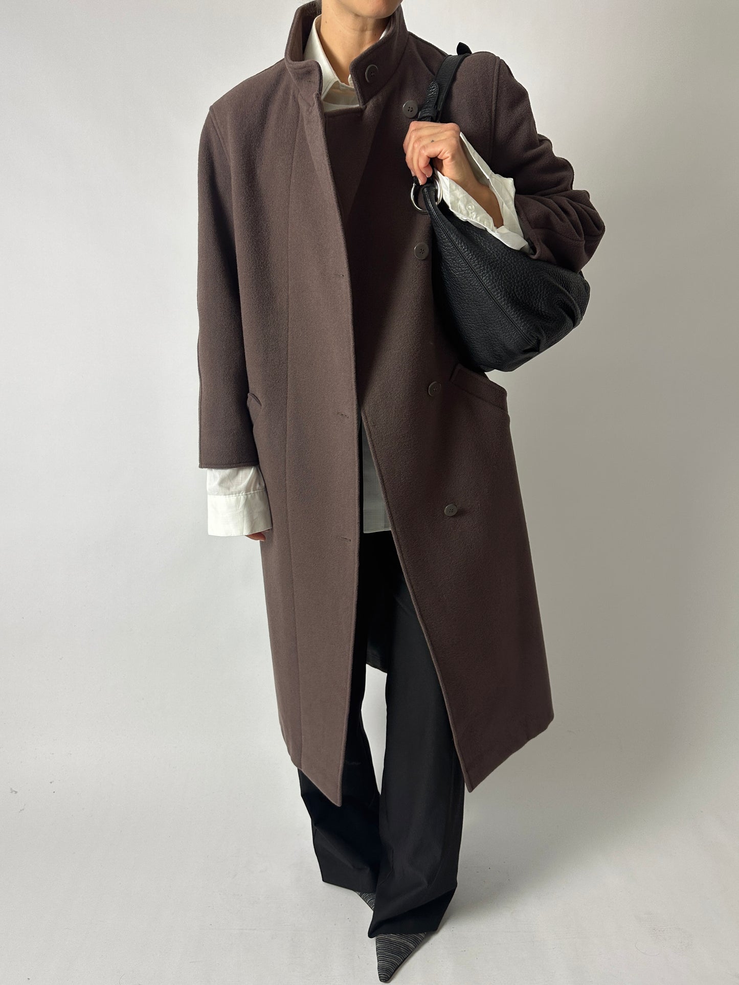 Long wool coat | Taupe
