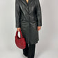 Long leather coat | Black