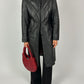 Long leather coat | Black