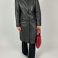 Long leather coat | Black