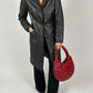 Long leather coat | Black
