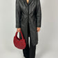 Long leather coat | Black