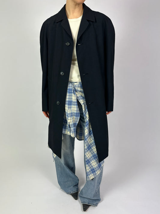 Wool blend Mac coat | Dark Blue
