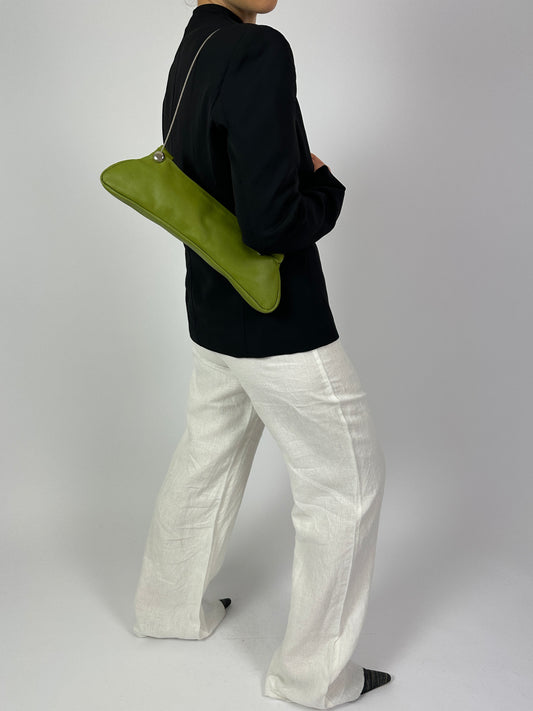 Leather mini bag | Lime green