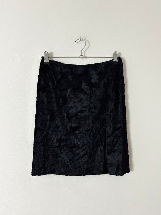 Furry pencil skirt | Black