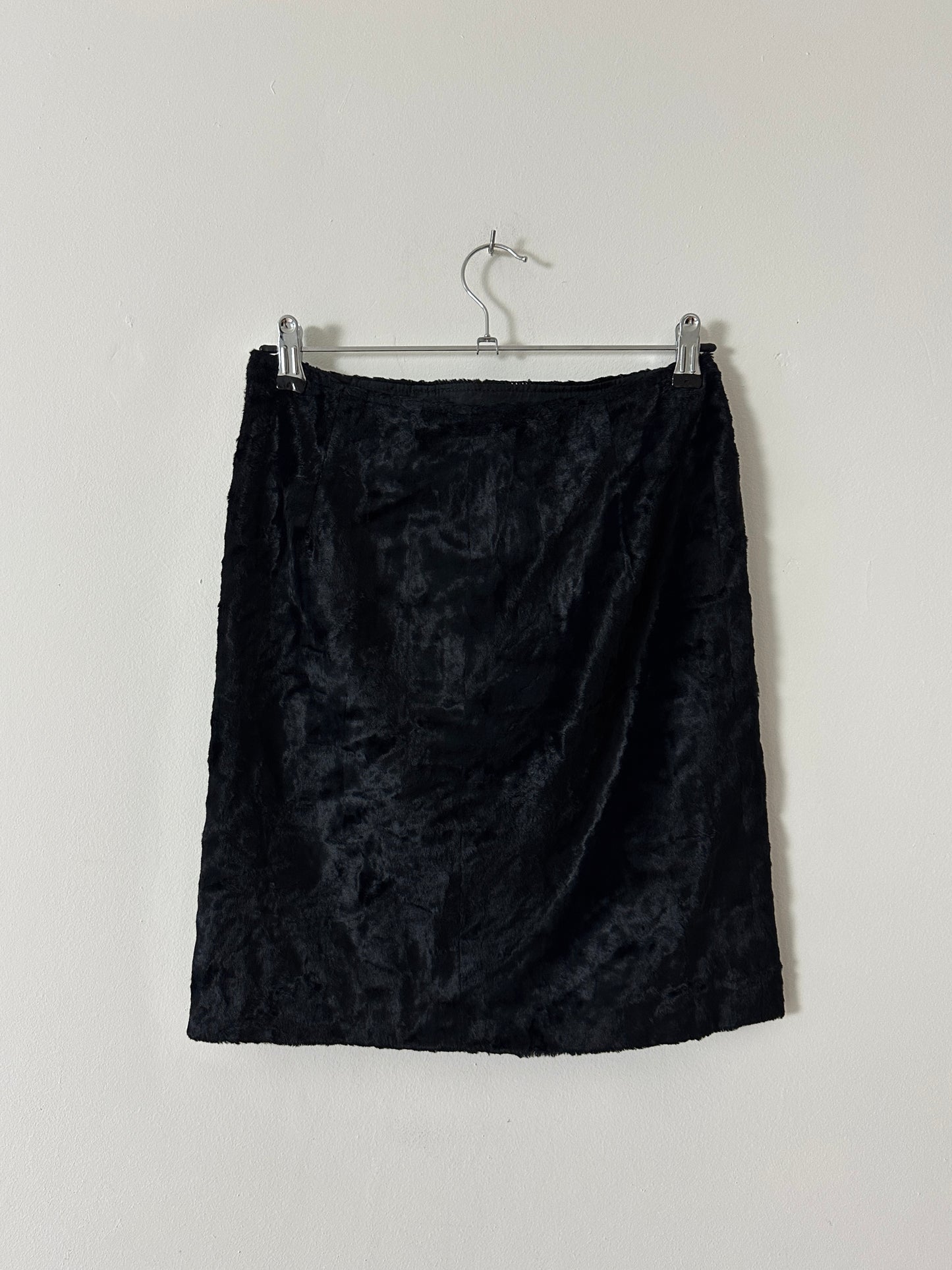 Furry pencil skirt | Black