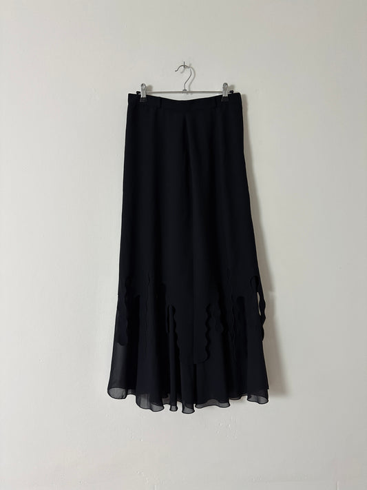 Sheer detailed skirt | Black