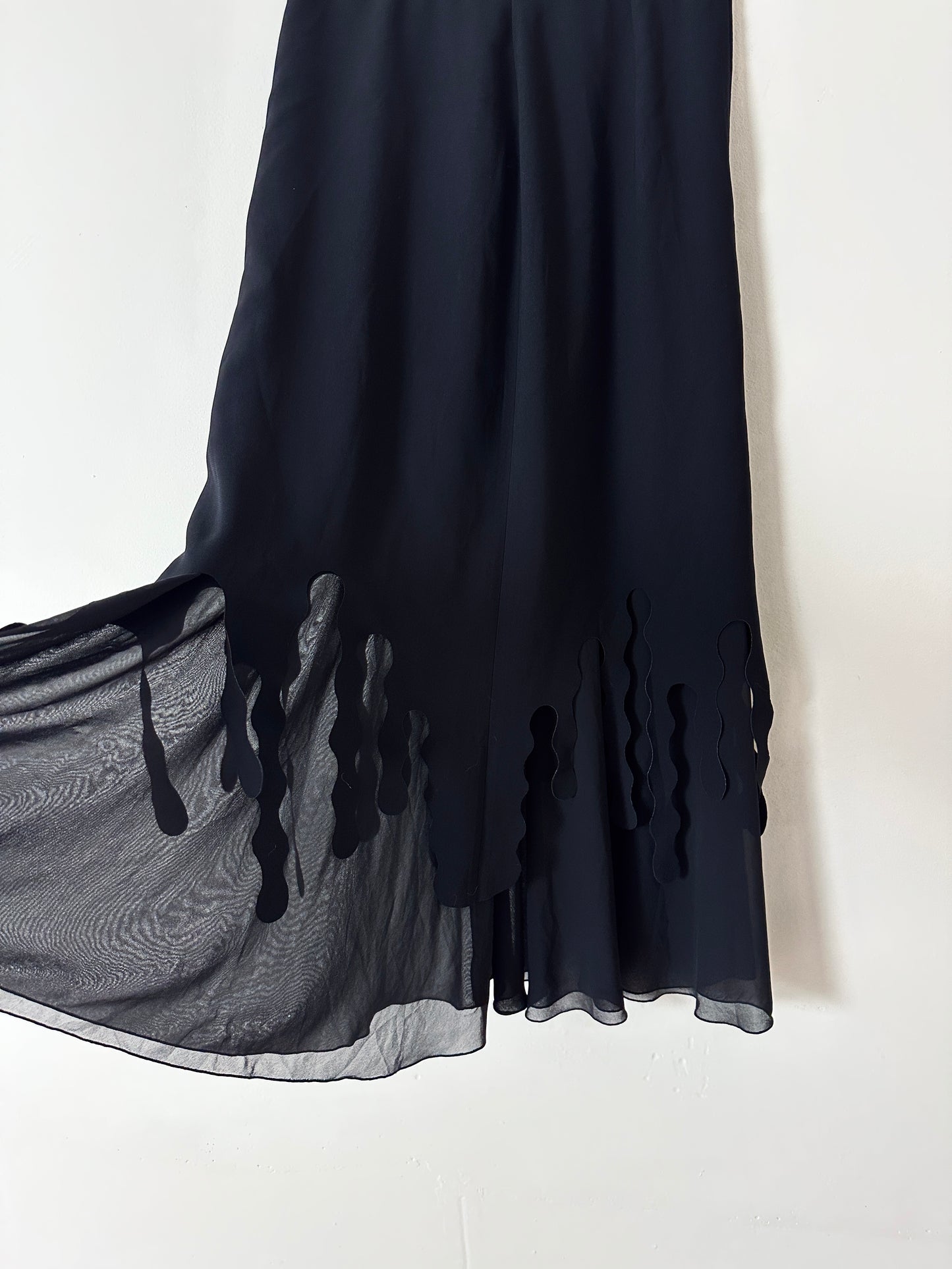 Sheer detailed skirt | Black