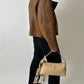 Croc embossed leather bag | Soft sand
