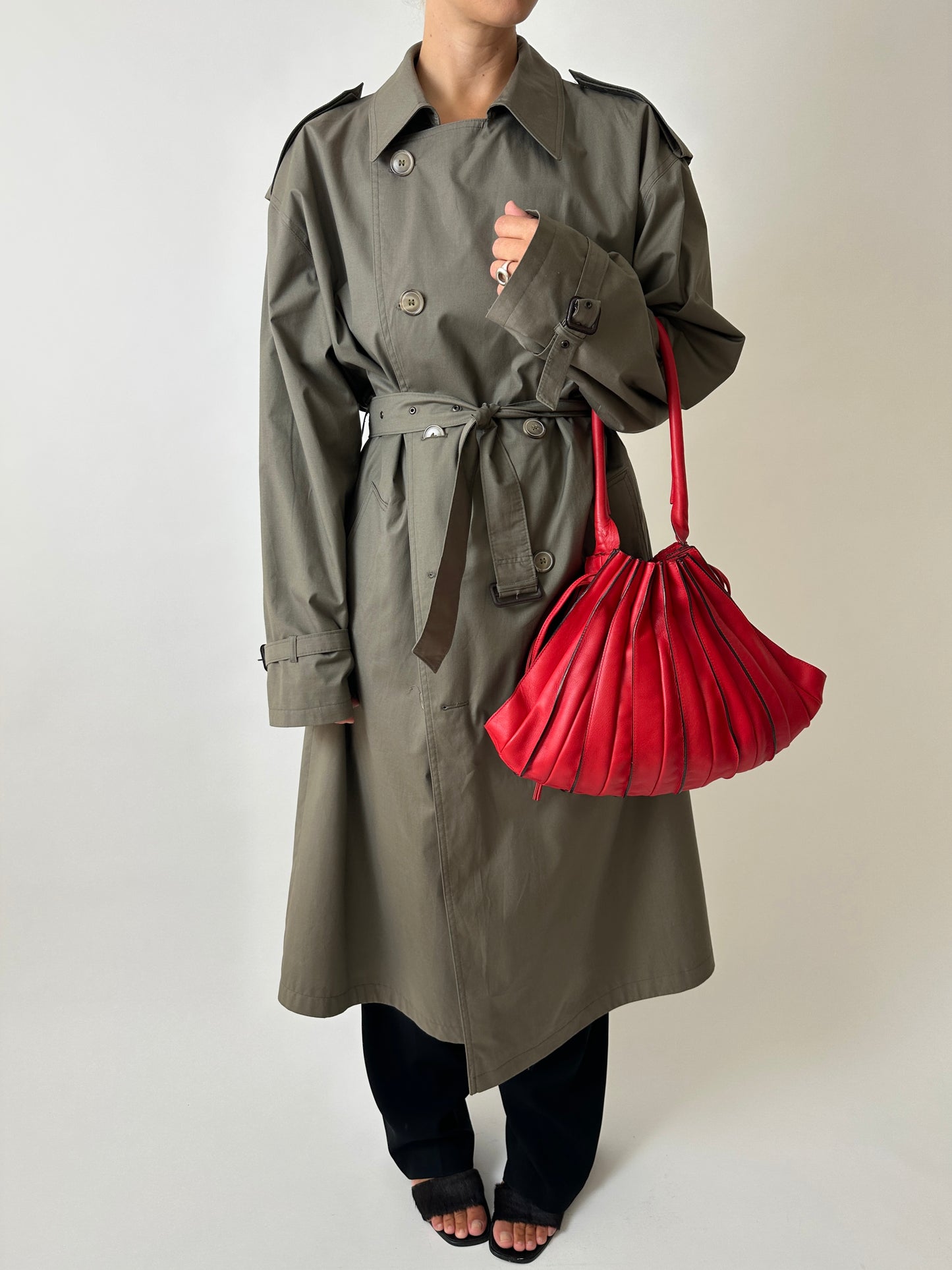 Oversized trench coat | Soft green