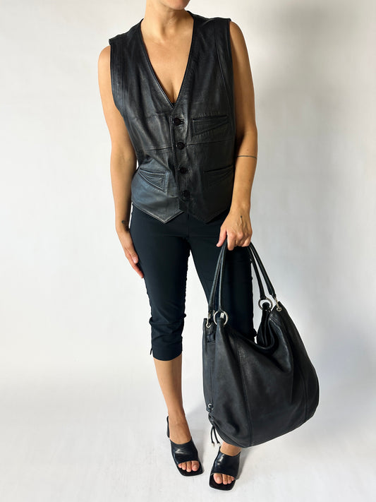 Leather vest | Black