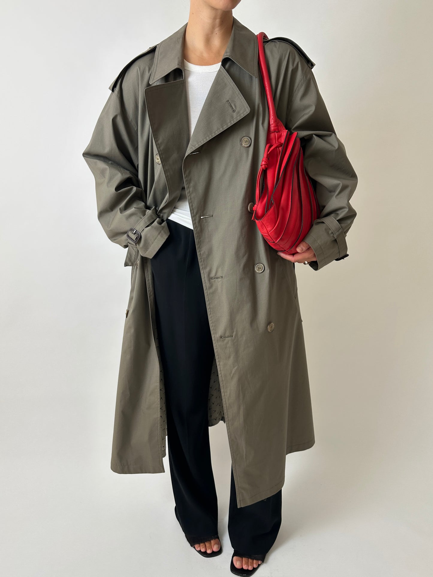 Oversized trench coat | Soft green