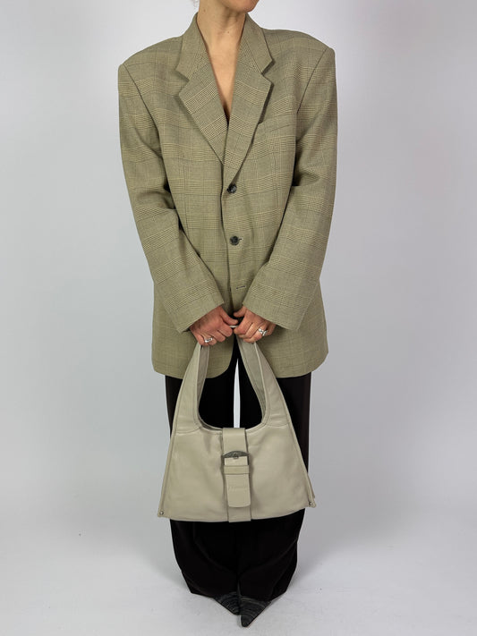 Oversized checked blazer | Beige / Blue