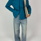 Wool fur blazer jacket | Capri blue