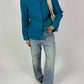 Wool fur blazer jacket | Capri blue