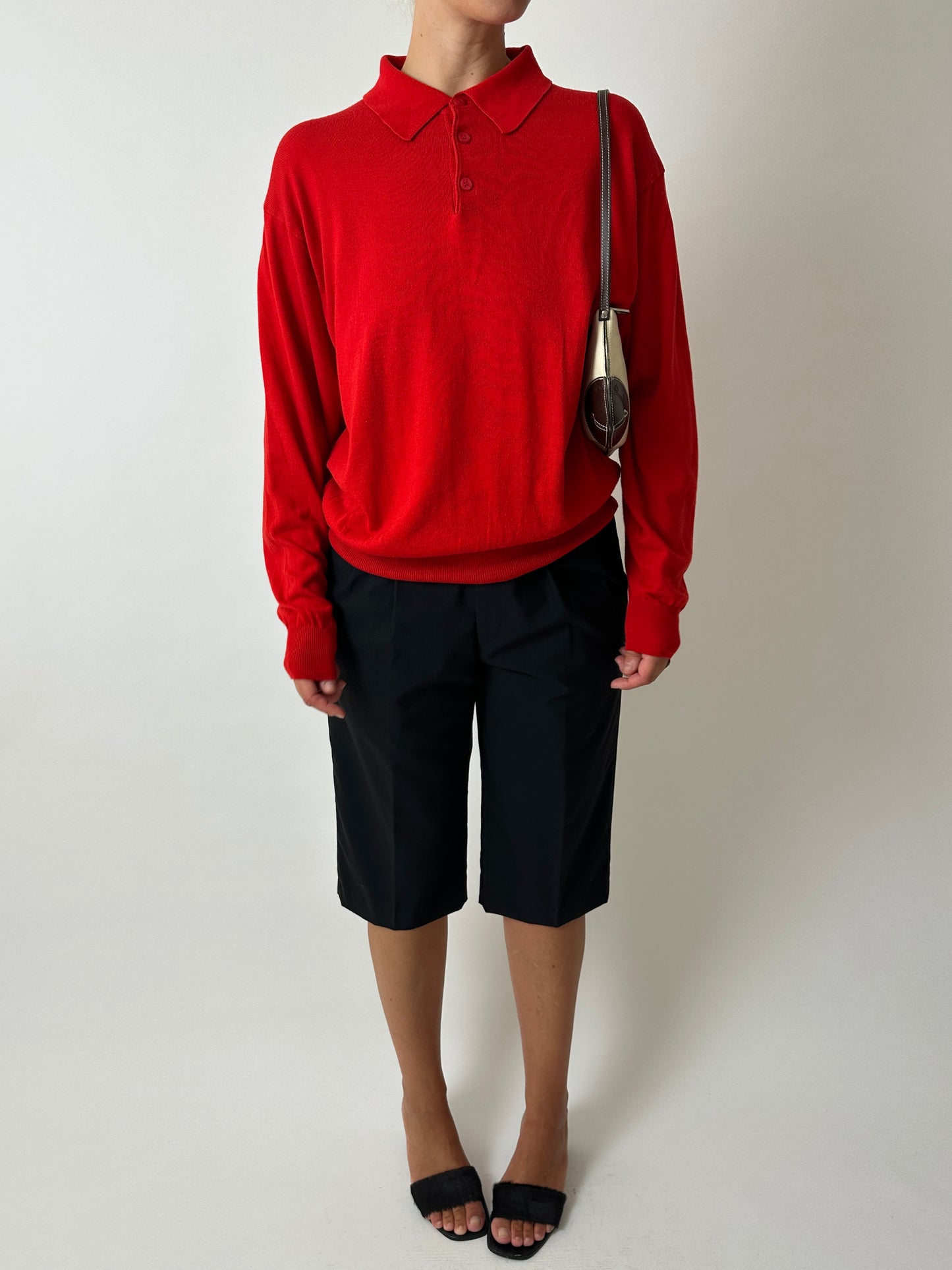 Cotton knitted polo | Red