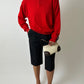 Mini leather shoulder bag | off white / brown