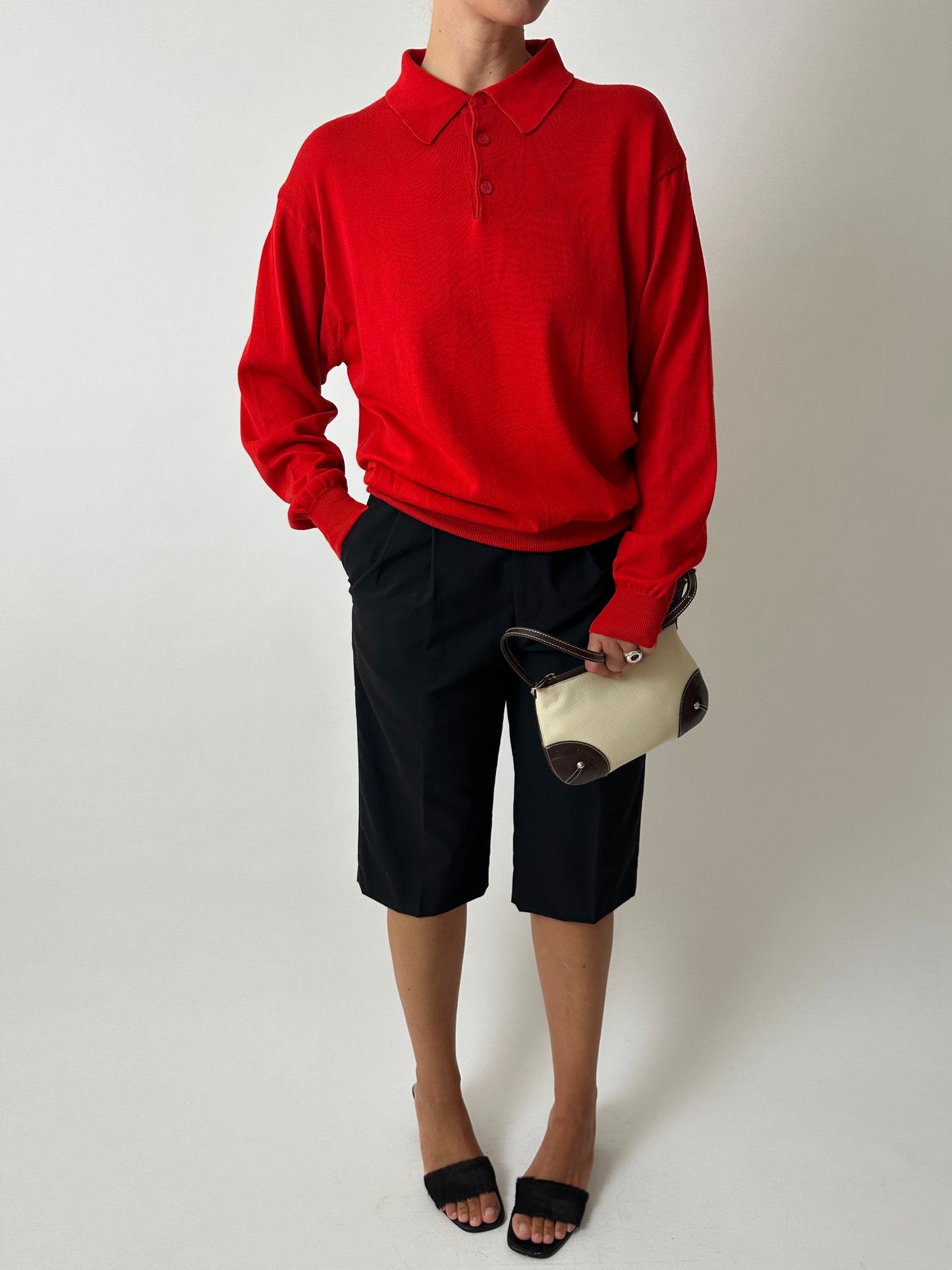 Cotton knitted polo | Red