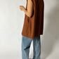 Wool sleeveless vast | Dark orange