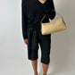 Croc embossed leather bag | Soft sand