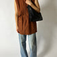 Wool sleeveless vast | Dark orange