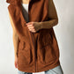 Wool sleeveless vast | Dark orange