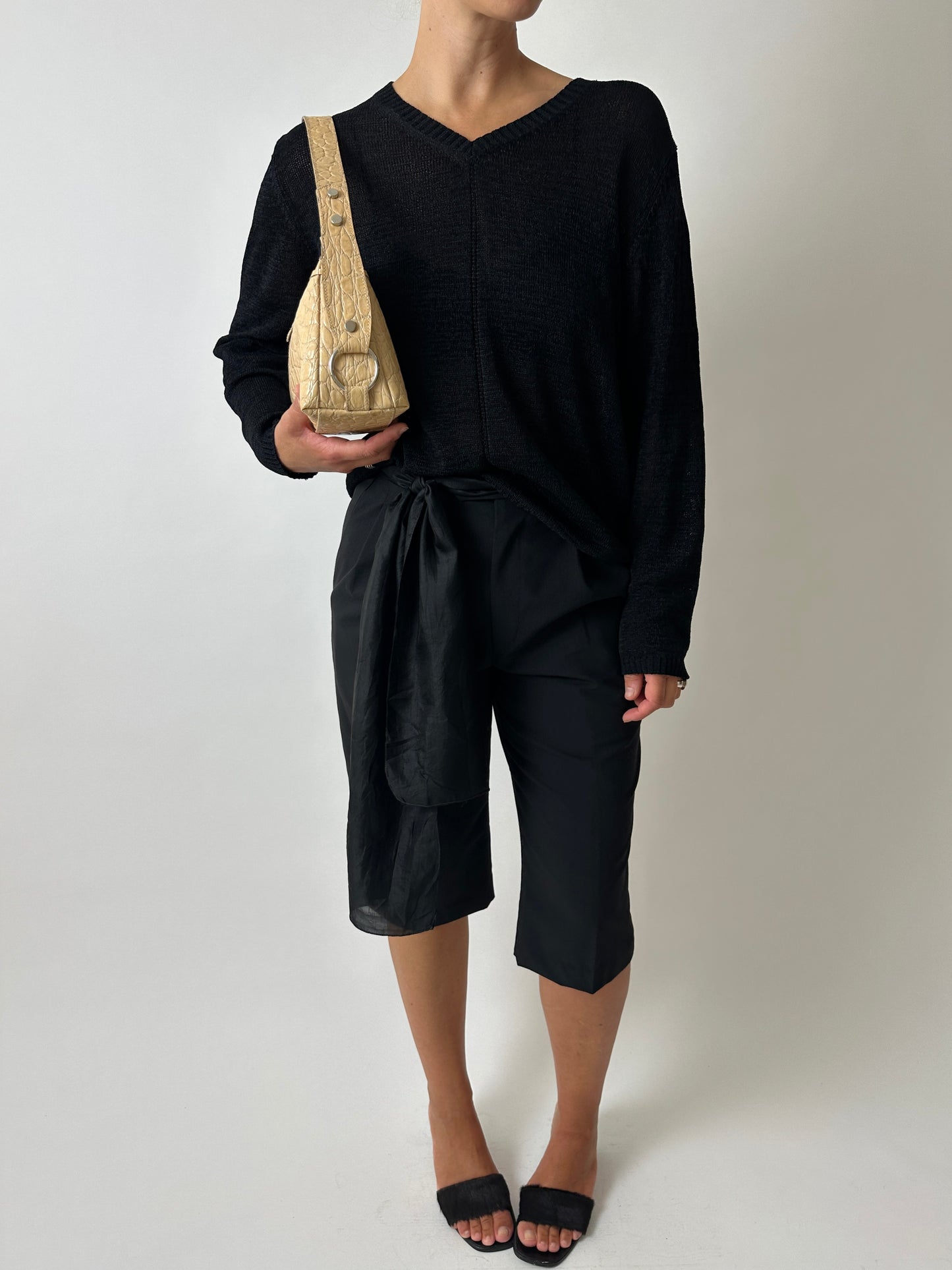 Silk sheer scarf | Black