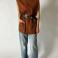 Wool sleeveless vast | Dark orange
