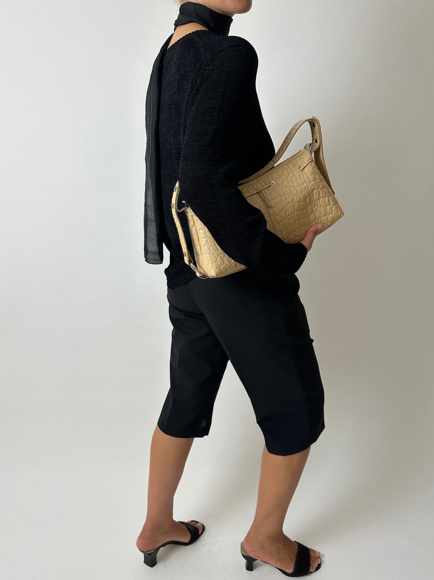 Silk sheer scarf | Black