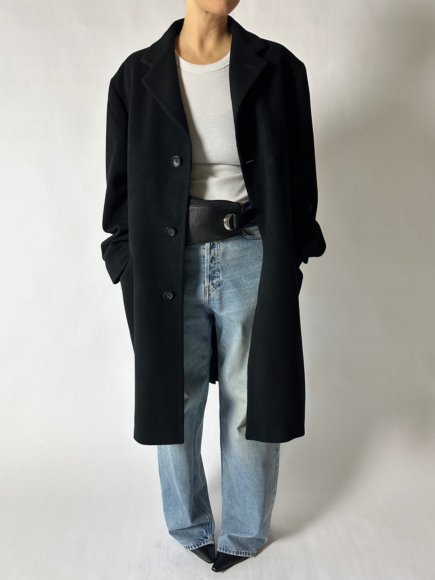 Long wool coat | Black