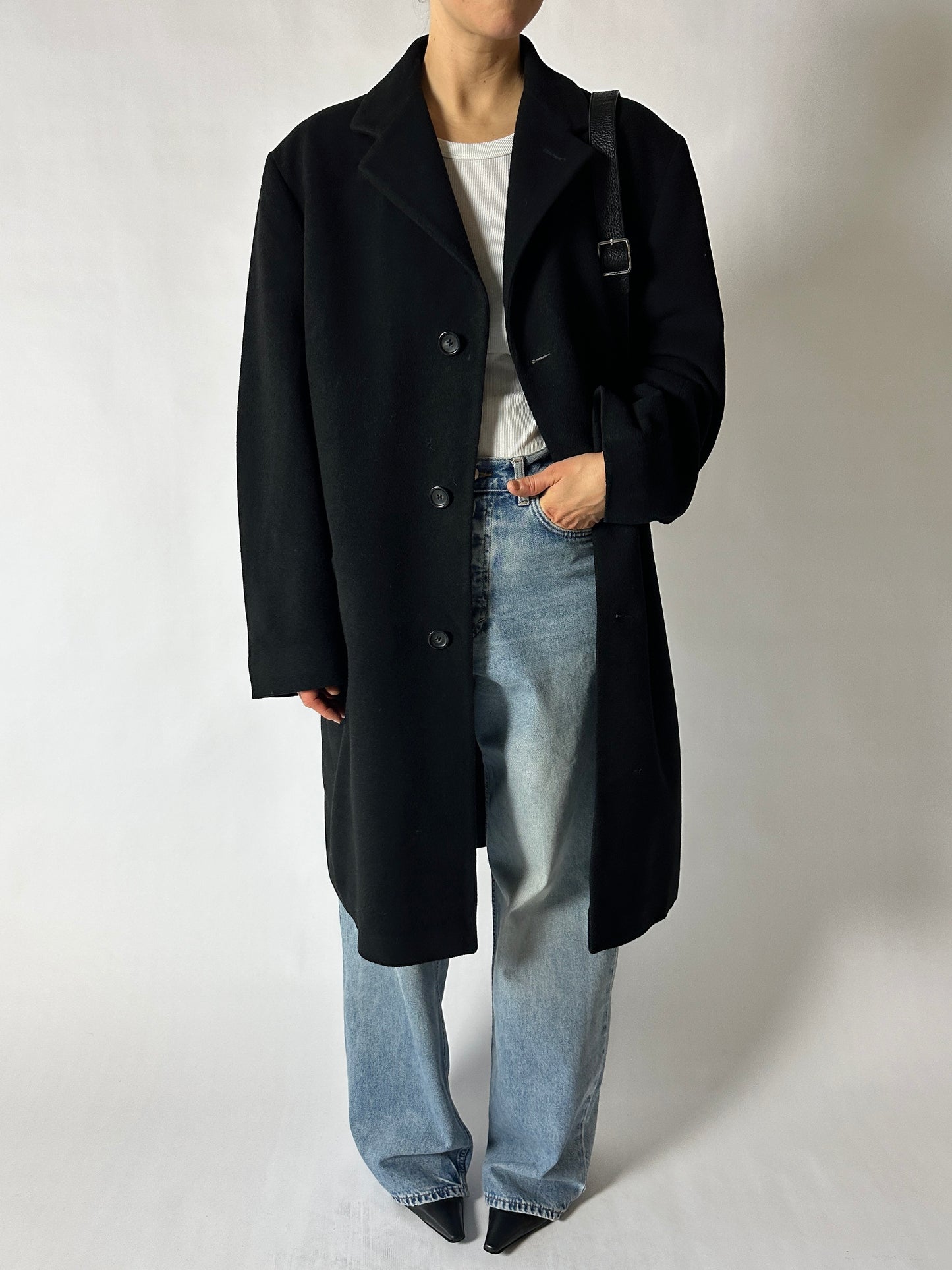 Long wool coat | Black