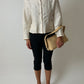 Embroidered silk jacket | Off white