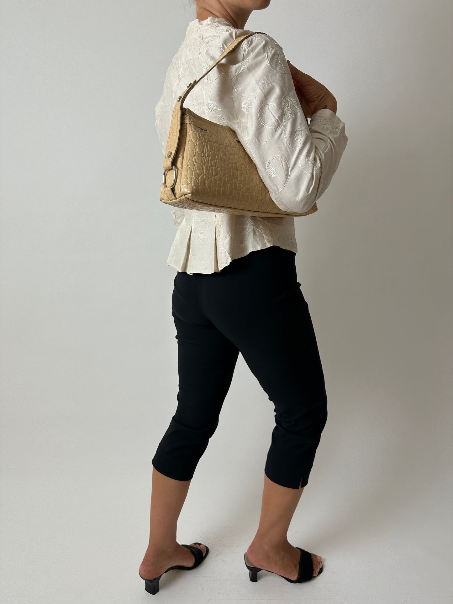 Embroidered silk jacket | Off white