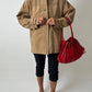 Suede relaxed jacket | Camel beige