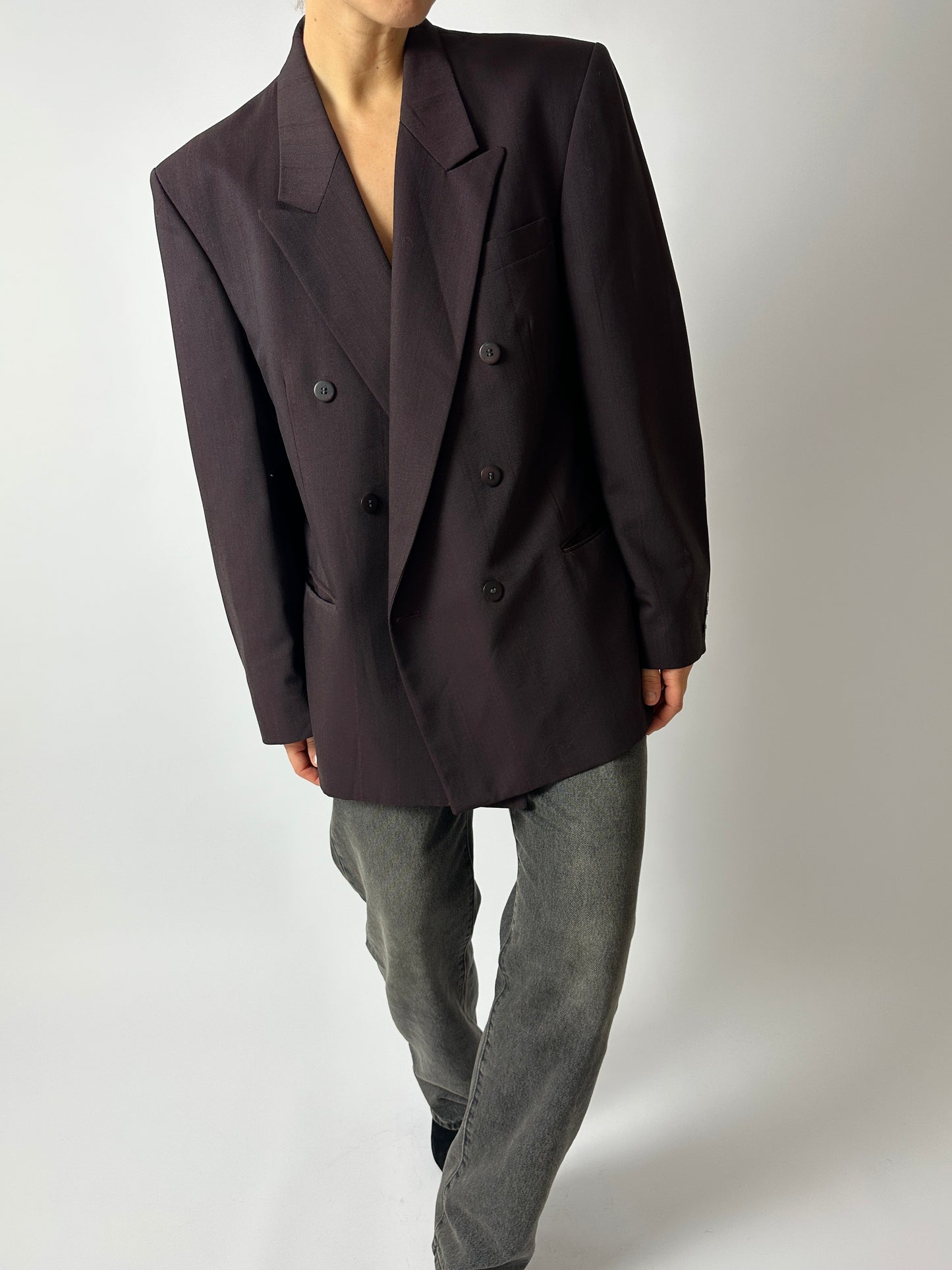 Double-breasted blazer | Deep Bordeaux
