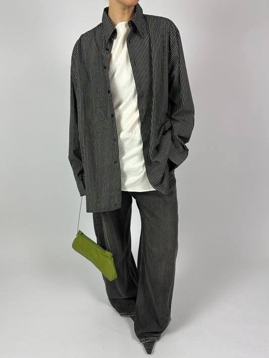 Relaxed striped shirt | Black / White