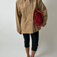 Suede relaxed jacket | Camel beige