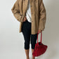 Suede relaxed jacket | Camel beige