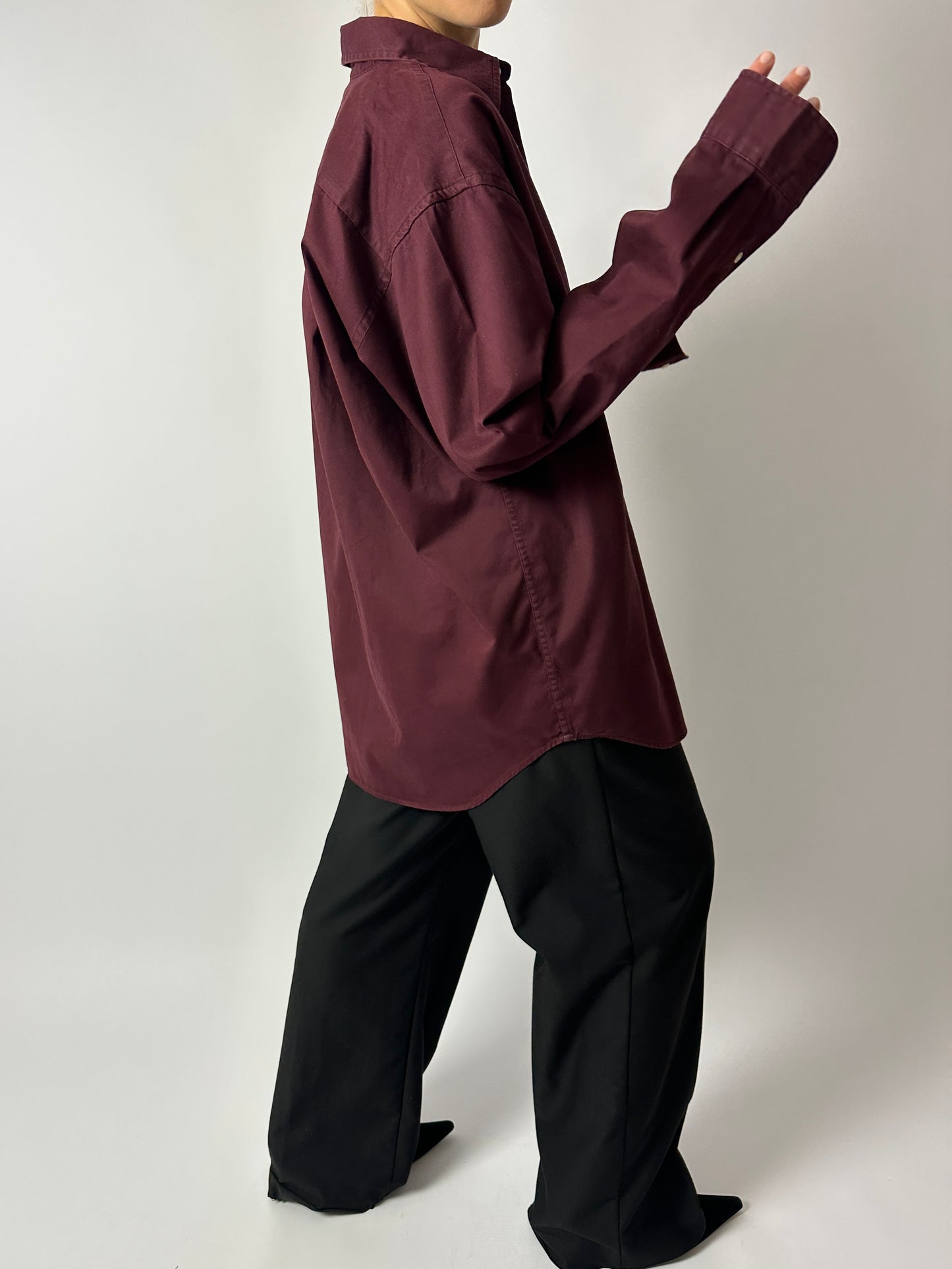 Oversized cotton shirt | Bordeaux