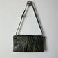 Croc embossed leather bag | Forest green