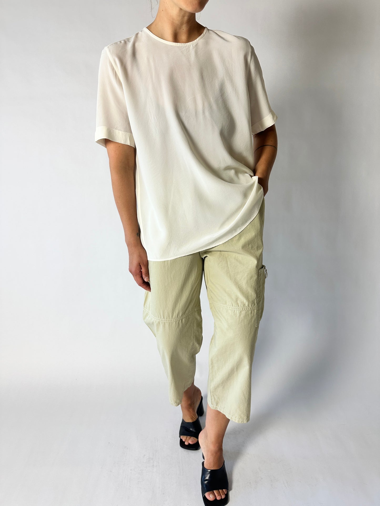 Cropped trousers | Soft beige